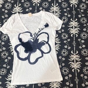 White and Blue Hollister Women's Top